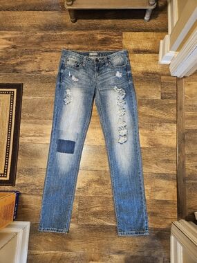 Distressed Junior's Blue Jeans